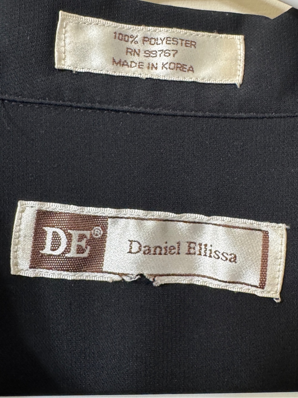 Vintage Daniel Ellissa Bowling Shirt Lot 2 Resort Vacation Black Tan Retro SZ XL - Picture 3 of 5